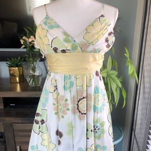 ☀️💐 NWOT: Yellow floral spaghetti strap sundress